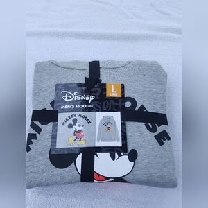 Disneys Mickey Mouse Mens Hoodie Sz. Large Gray New With Tags